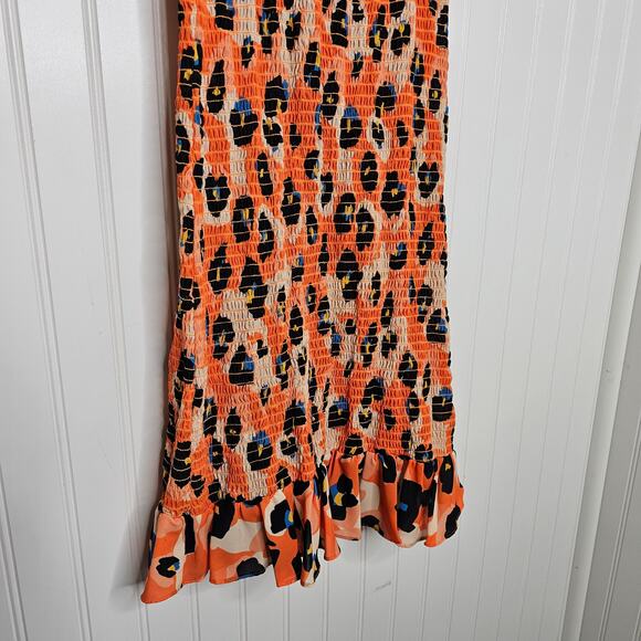Waverly Grey Printed Sally Dress Size XS Leopard Print Mini Fitted Ruffle Beach - Picture 5 of 9